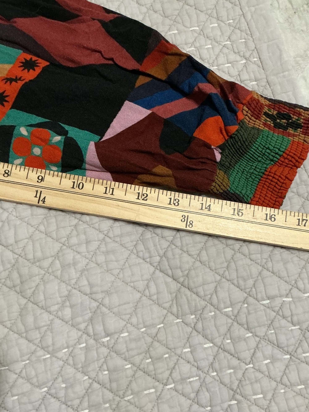 FARM Rio Tropical Shapes Smocked Midi Dress Multicolor Patchwork Size M - Picture 10 of 12